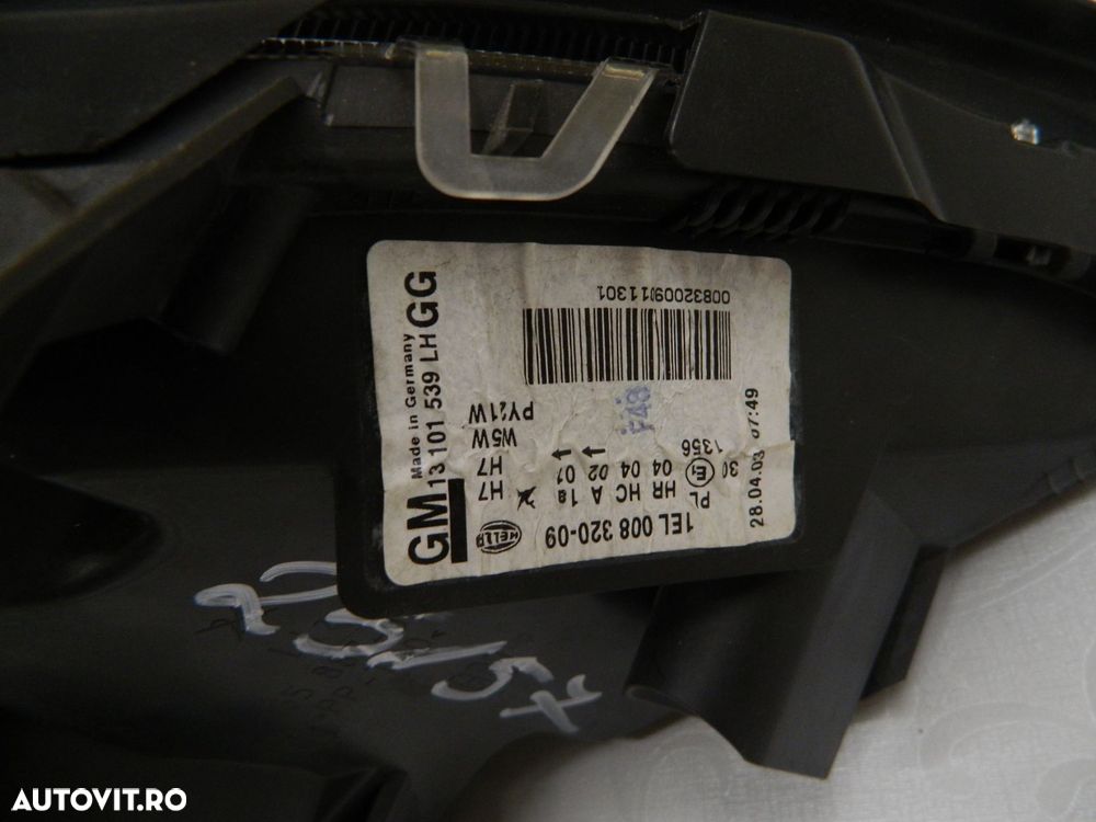 Far stanga Opel Vectra C Halogen cu lupa, 2002, 2003, 2004, 2005, 2006, 2007, 23008, 2009, cod origine 1EL008320-09. - 6
