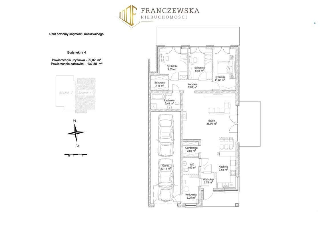 Parterowy dom z Garażem dwu stanowiskowym - Pełny obrazek: 5/5