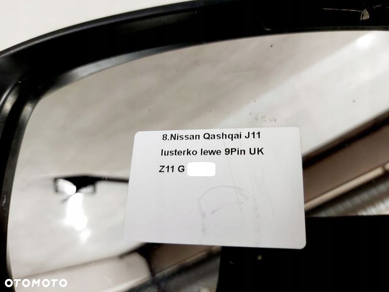 nissan qashqai 2 ii j11 lusterko lewe zewnętrzne 9 pin z11 g - 9