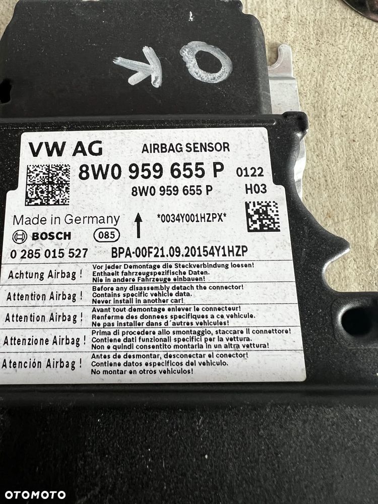 MODUŁ SENSOR PODUSZEK AIRBAG 8W0959655P NIE WYSTRZELONY - 2