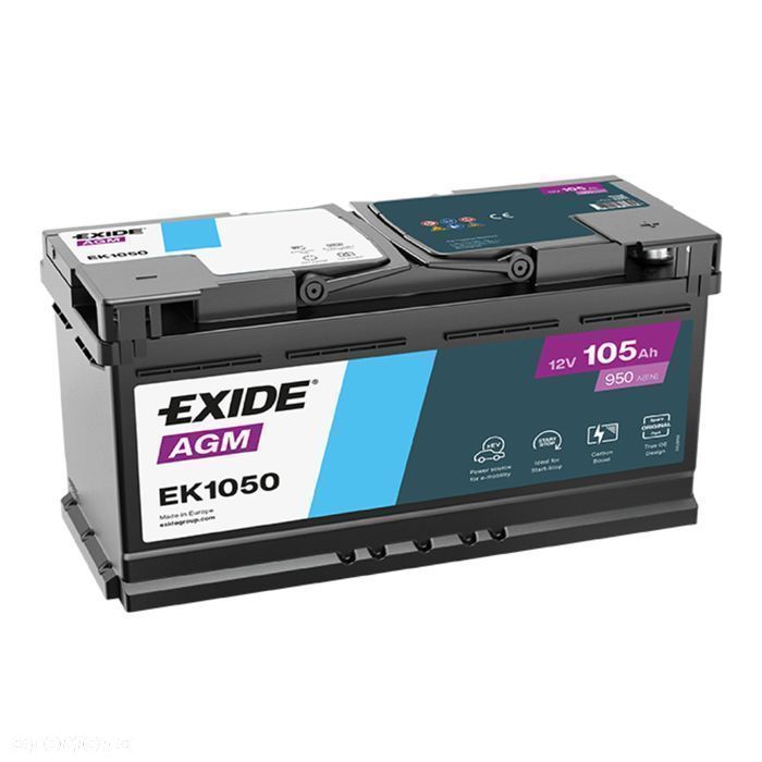 Akumulator Exide Start Stop AGM 105Ah 950A EK1050 PRAWY PLUS - 1