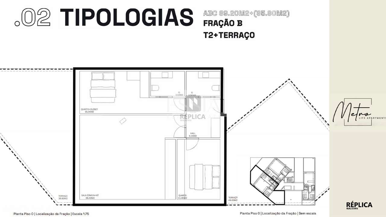 Apartamento T2 com Terraço no Metro Life Apartments - Grande imagem: 4/5