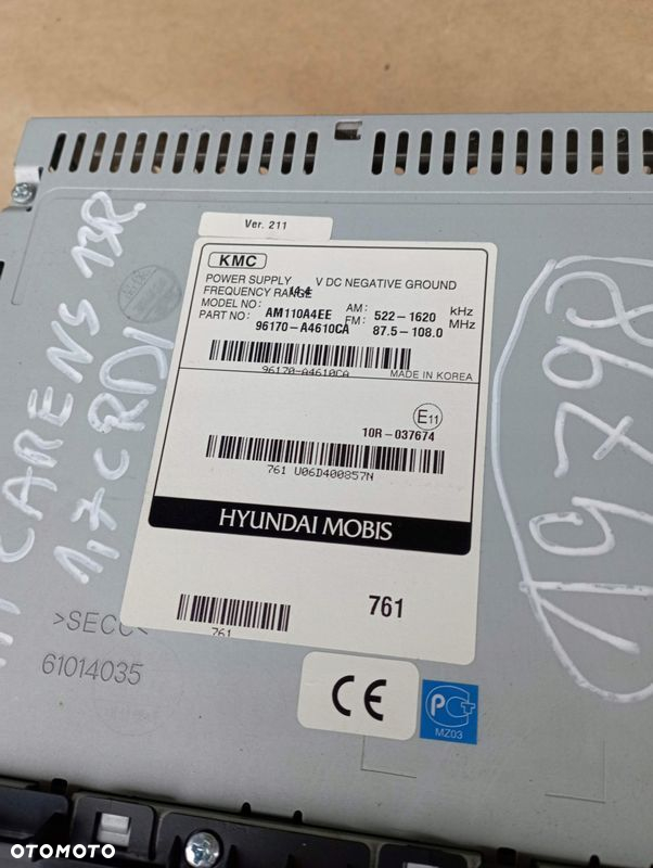 KIA CARENS IV 4 RADIO EKRAN 96170-A4610CA - 2