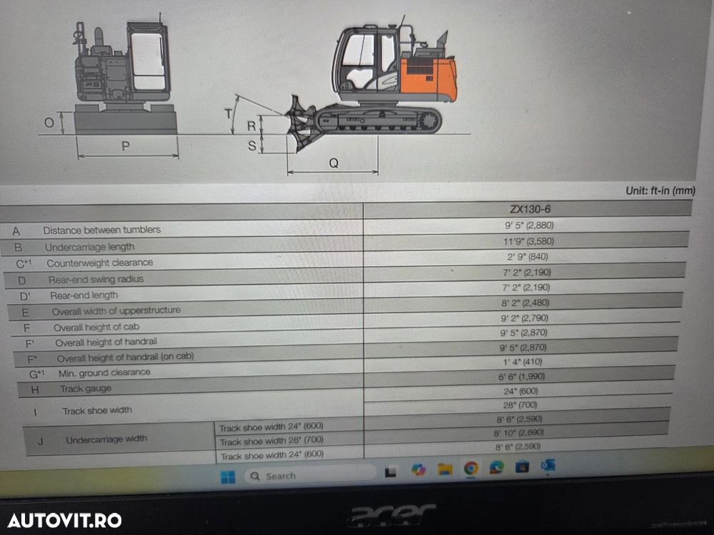 Hitachi ZX135US-6, 15t, 2018, 3.958h, PADURI CAUCIUC NOI, CUPLA RAPIDA HIDRAULICA, CUPA LATA NOUA, cupa ingusta, camera spate, camere laterale, Adanc sapare 6m, latime 2,49m, ridica 7t, consum mediu 7l/h, posibil leasing 3 ani-PROMOTIE 79.900 EUR+Tva - 40