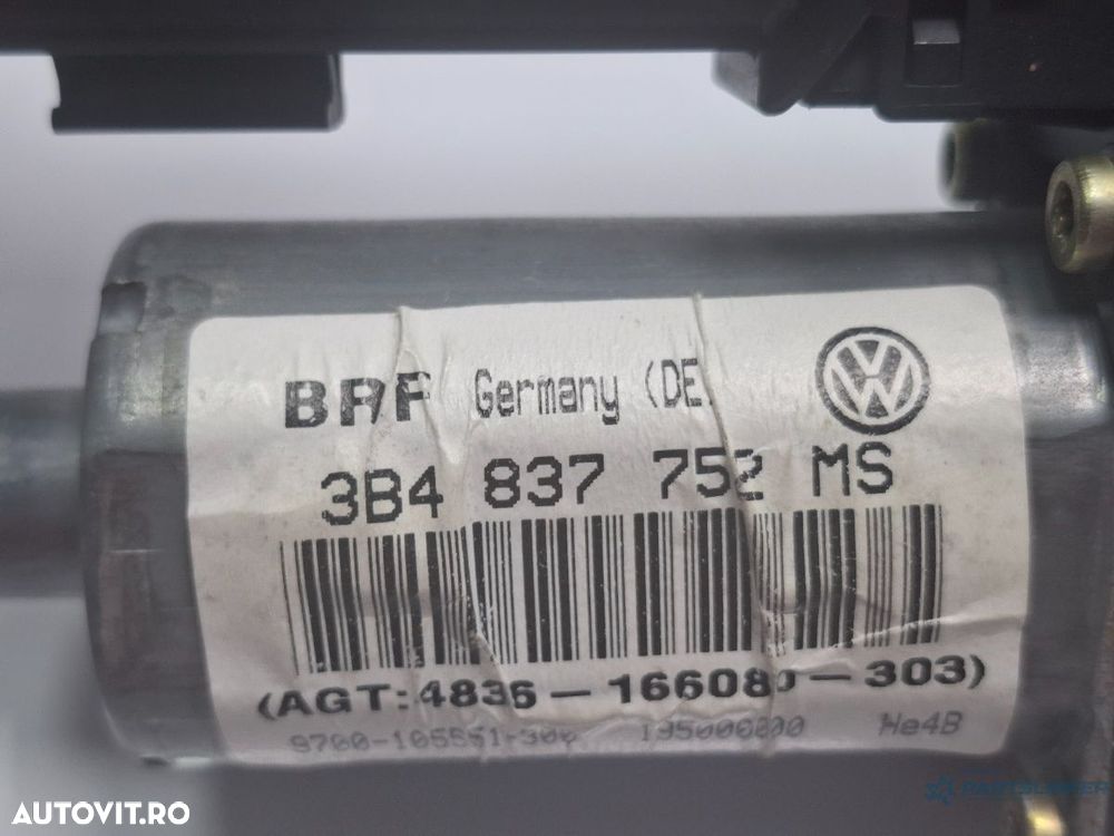 Motoras macara dreapta fata VOLKSWAGEN PASSAT Variant 3B6 2000 - 2005 TDI AVB 3B4837752MS - 3