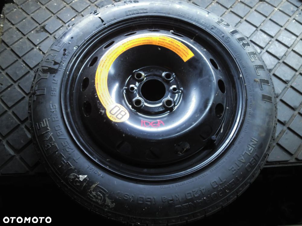 KOŁO DOJAZDOWE DOJAZDÓWKA R15 4x98 FIAT IDEA 125/80R15 - 1