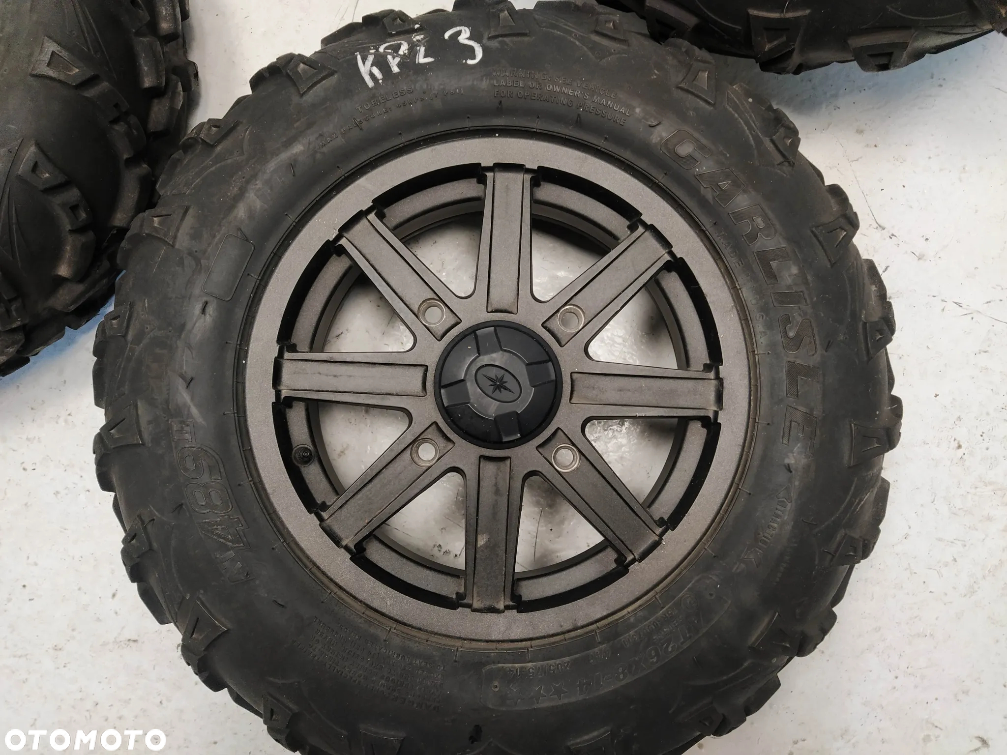 POLARIS SCRAMBLER 2X FELGA 14/7.5 R14 ET57.4   2X FELGA 14/5.5 R14 ET46.7  4X OPONY CST CARLISLE 26X8 26X10 R14 KOŁA - 9