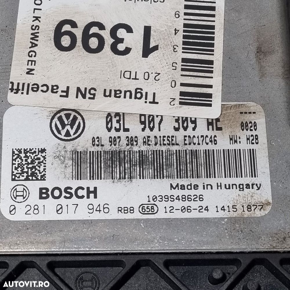 Calculator motor Volkswagen Tiguan 5N Facelift 2.0 TDI 2011 - 2015 140CP Manuala CFFB ... - 3