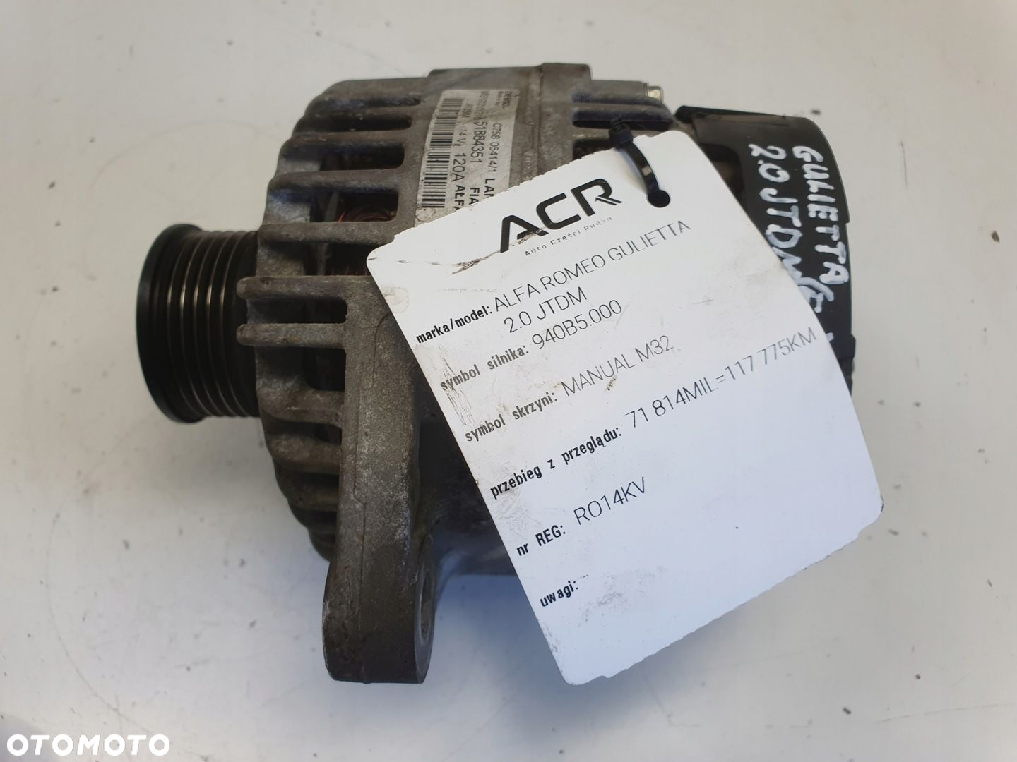 Alfa Romeo Giulietta 2.0 JTDM ALTERNATOR 51884351 denso 120A - 9