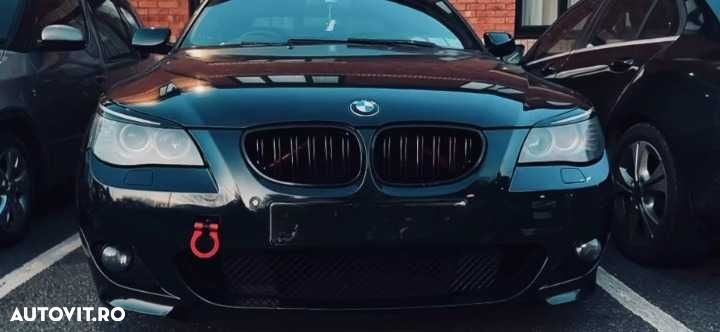 Set 2 Pleoape Faruri Far BMW Seria 5 E60 E61, 2003-2010, Negru Lucios - 6