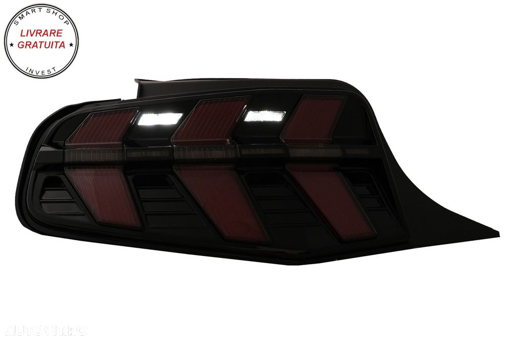 Stopuri Full LED Ford Mustang V Pre-Facelift (2010-2012) Fumuriu 7 moduri Dinamic- livrare gratuita - 9