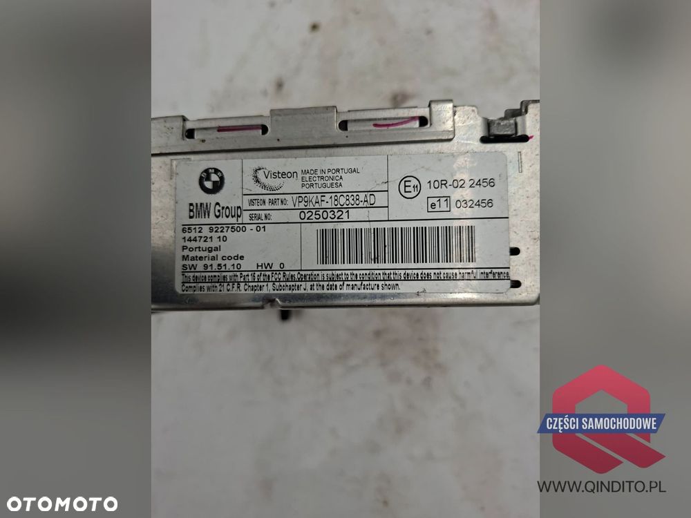 RADIOODTWARZACZ CD 9227500 BMW E90 E91 LIFT 08-13 - 4