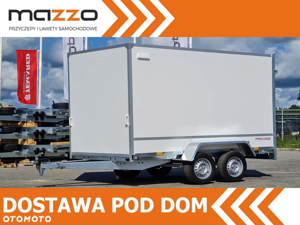 MAZZO DOSTAWA! Przyczepa furgon kontener wym. 300x150x180 dwuosiowa, niehamowana na kat.B, AMORTYZATORY, PODPORY, box - 1