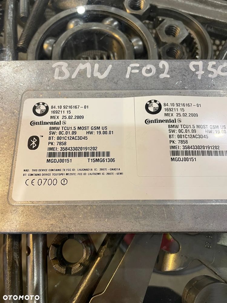 MODUŁ BLUETOOTH 9216167 - 01 BMW F01 - 2