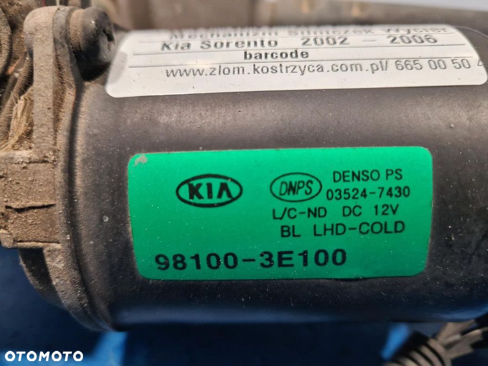 KIA SORENTO I MECHANIZM SILNICZEK WYCIERACZEK PRZÓD 98100-3E100 - 3
