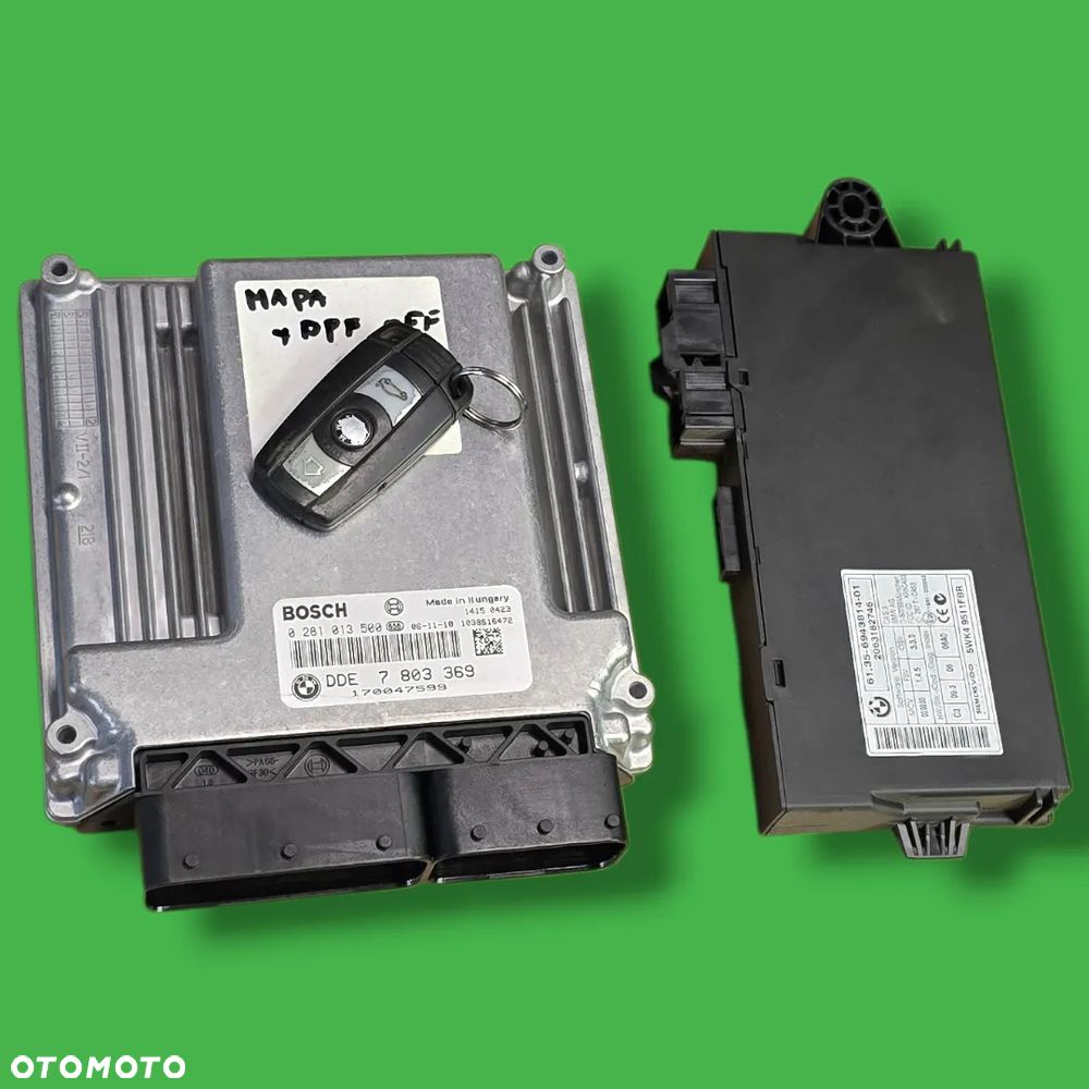 KOMPUTER STEROWNIK ZESTAW STARTOWY BMW E60 E61 M57 3.0D 306d3 231KM CHIP MAPA DPF OFF 2 KLUCZE 7803369 - 1