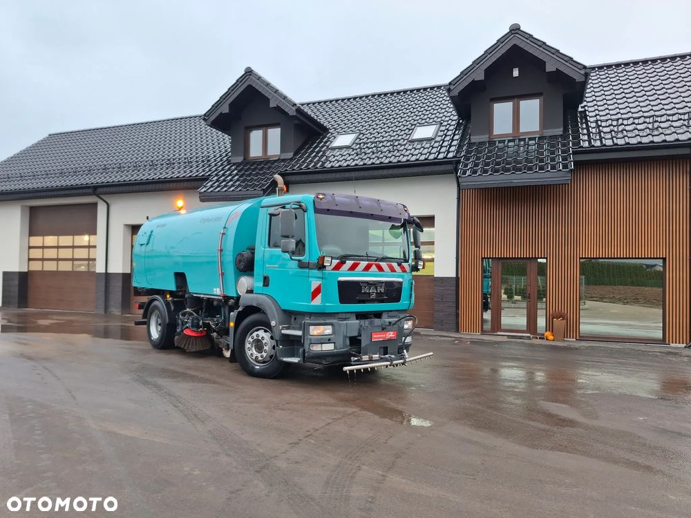 MAN TGM 18.290 Zamiatarka Bucher 2 Silniki Karcher Mycie Ciśnieniowe EUnited PM10 - 1