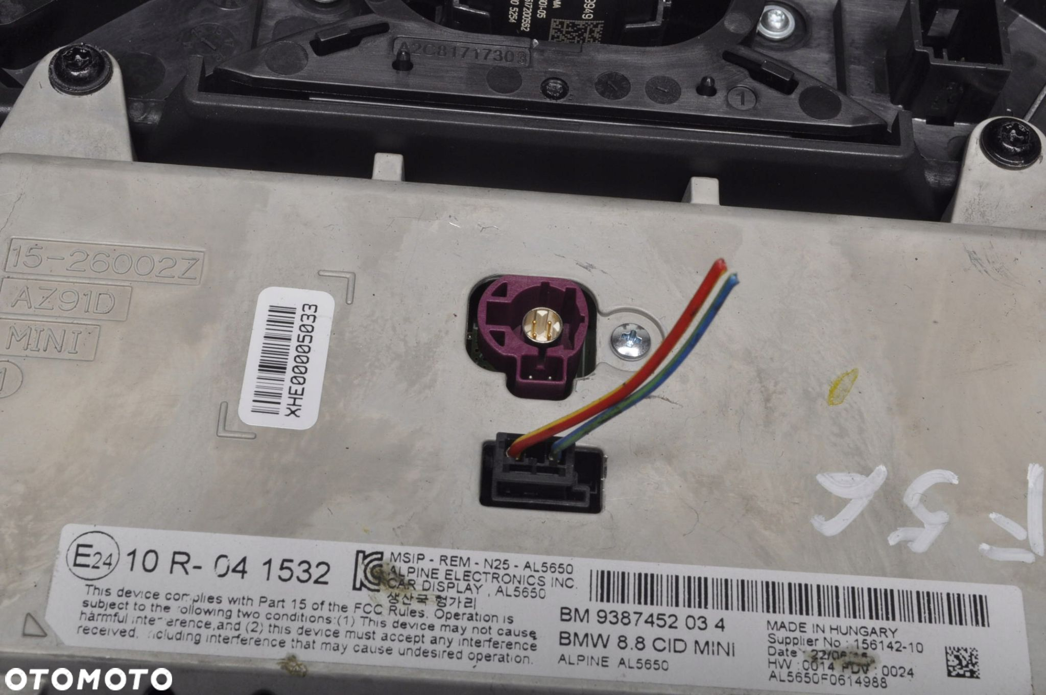 MINI F56 WYŚWIETLACZ EKRAN NAWIGACJI 9387452 - 7