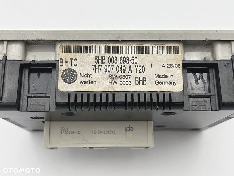 PANEL STEROWANIA NAWIEWU PRZEŁĄCZNIK GÓRNY KLIMATYZACJI PODSUFITKI KLIMATRONIK VW T5 CARAVELLE MULTIVAN TRANSPORTER 7H7907049A - 4