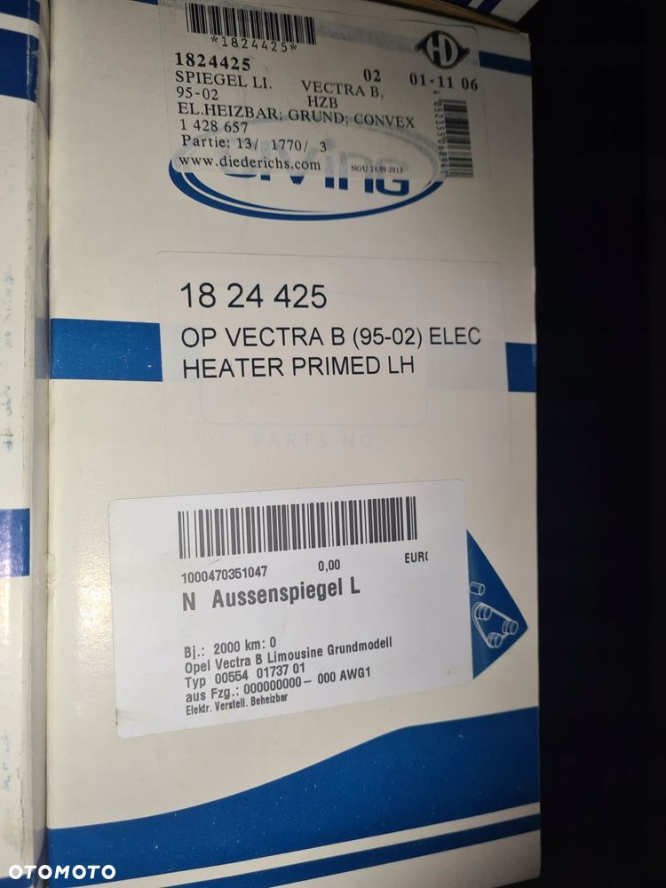 lusterko zewnętrzne lewe 1824425 opel vectra b - 2