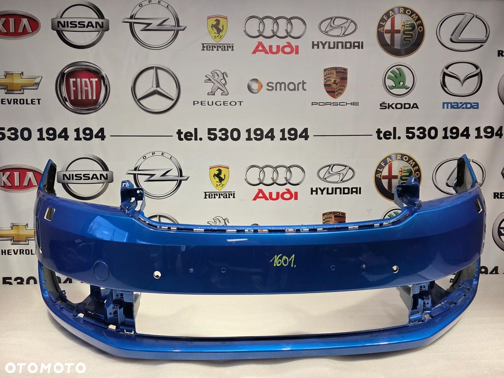 SKODA RAPID 5JA 12-19 ZDERZAK PRZEDNI PRZÓD NA SPRYSKI + 4xPDC , KOLOR NIEBIESKI METALIK , NR 5JA807221 , NR AUKCJI NZ1601 - 1