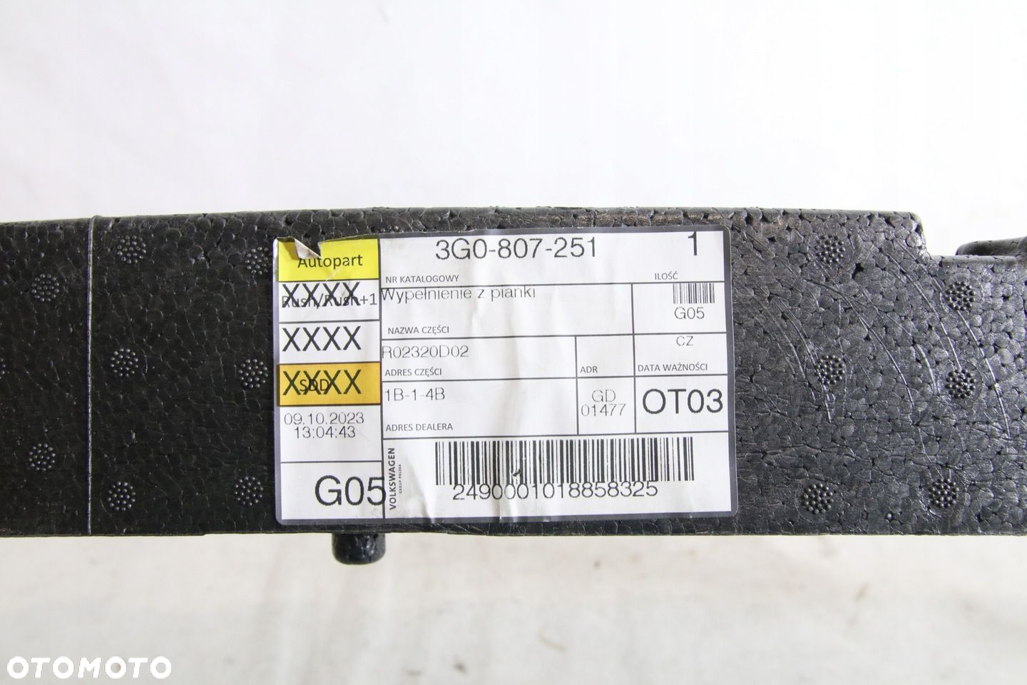 Absorber Pianka Wzmocnienie Belka zderzak przod Ory VW Passat B8 3g 3g0 14- - 2