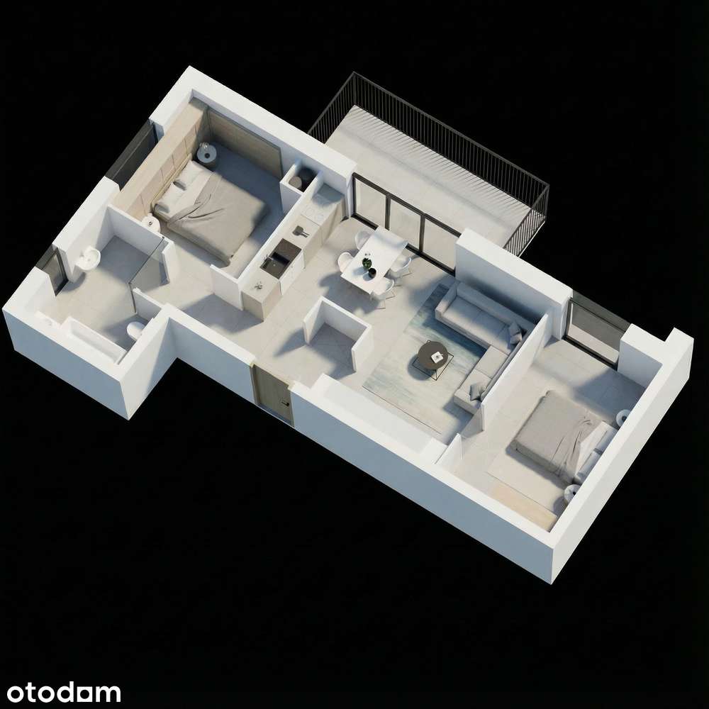 Apartament 7 - 52.43m2 + balkon 8m2 - Łódzka 166 Częstochowa
