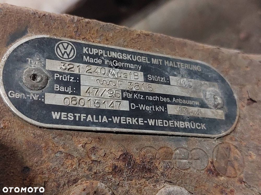 HAK HOLOWNICZY + TABLICZKA + WIĄZKA VOLKSWAGEN TRANSPORTER T4 ID: 236376 - 5