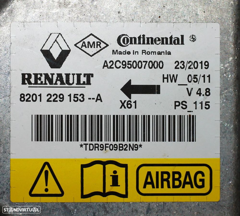 CENTRALINA DE AIRBAG RENAULT KANGOO - 5