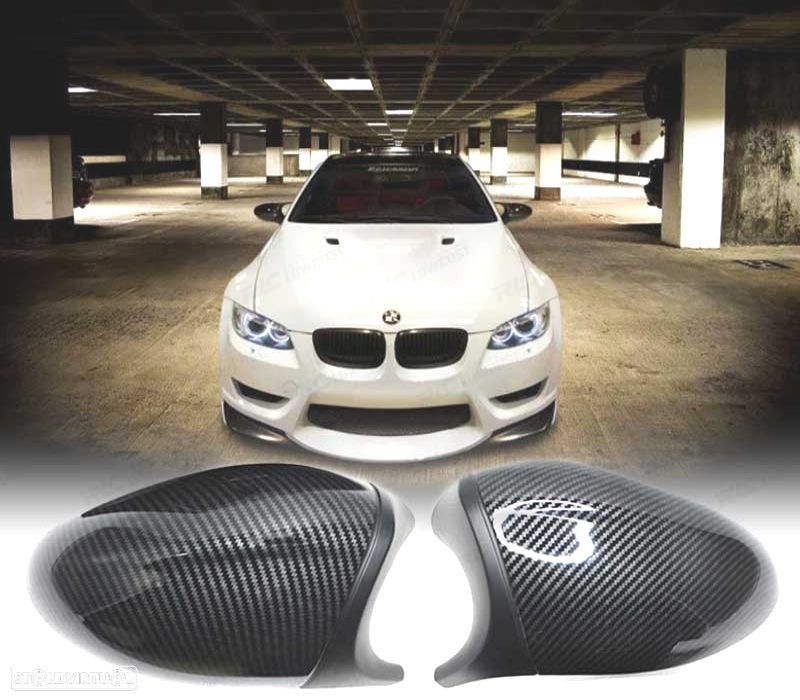 CAPAS ESPELHOS RETROVISORES BMW E82 E88 E90 E92 E91 E93 06-09 LOOK M3 CARBONO - 1