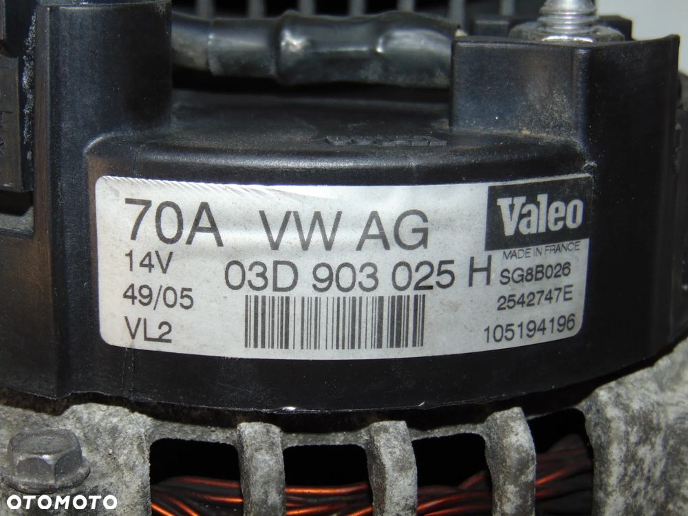 Alternator 03D903025H 70A VW Volkswagen Fox Polo 4 IV Skoda Fabia 1 I Seat Ibiza 3 III Cordoba 2 II benzyna 1.2 - 2