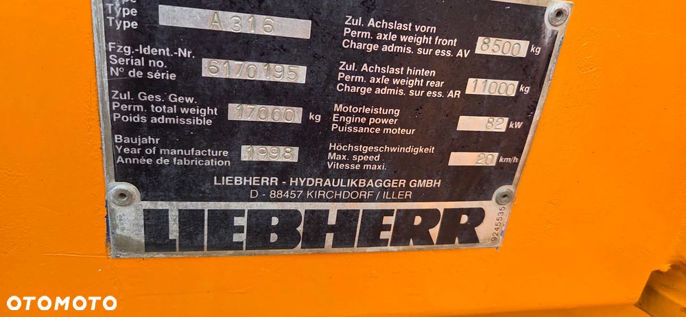 Liebherr << Liebherr A316, 1998r, serwisowana w Liebherr, sprowadzona z Niemiec!>> - 12