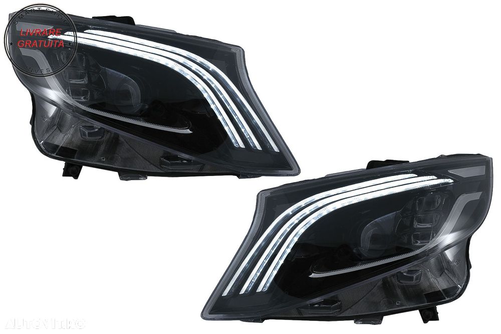 Faruri Full LED Mercedes V-Class W447 (2016-2020) Negru- livrare gratuita - 7