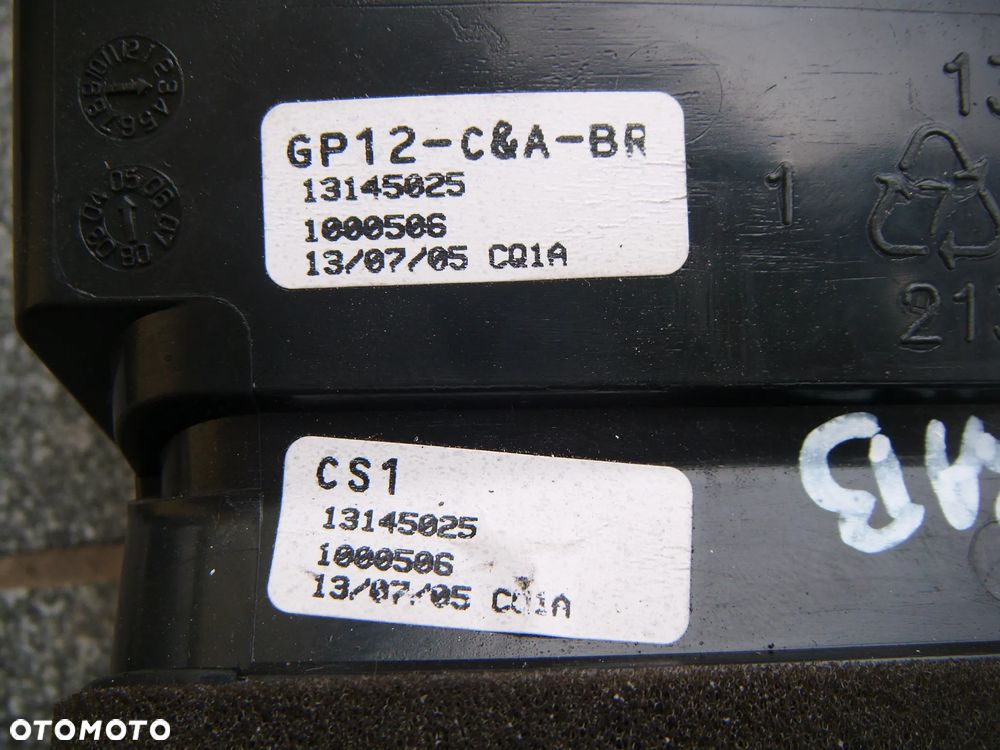 opel zafira b kratki wlotu powietrza tunelu tył 13145025 - 2