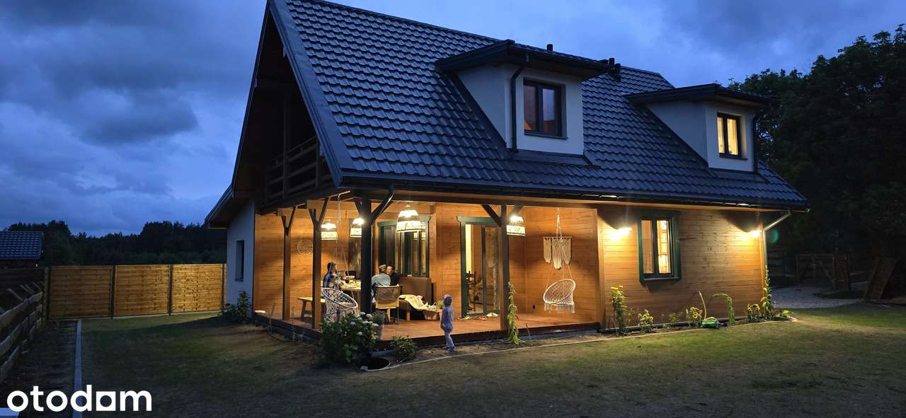 Nowy, dom Serwy obok Augustowa przy jeziorze, sauna, balia