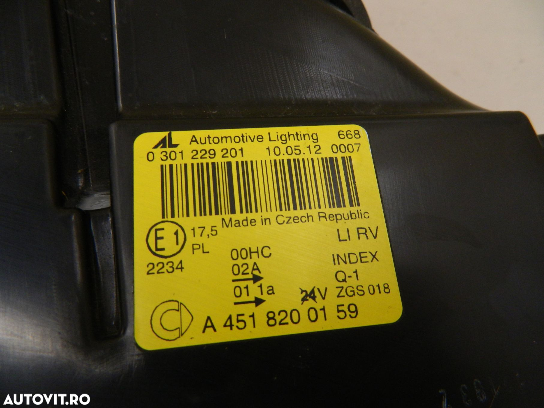 Far stanga Smart Fortwo W451 Halogen, 2007, 2008, 2009, 2010, 2011, 2012, 2013, 2014, cod origne A4518200159 . - 5
