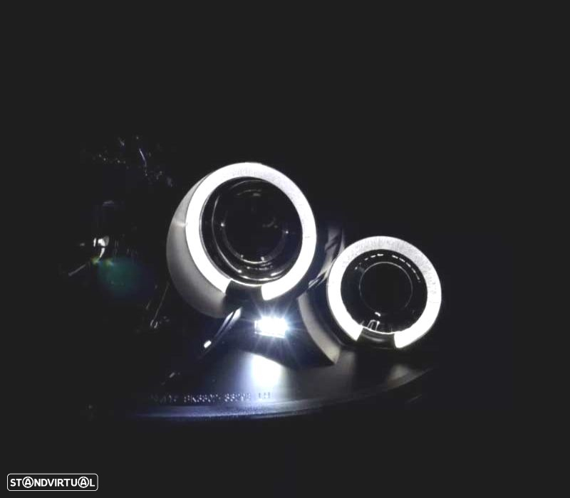 FARÓIS ANGEL EYES PARA RENAULT CLIO 98-01 FUNDO PRETO - 4