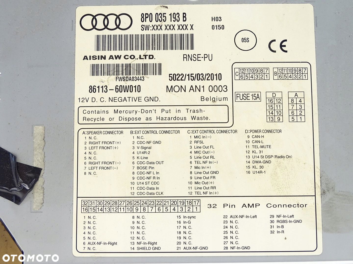 RADIO NAVI NAWIGACJA MMI MULTIMEDIA RNS-E PLUS AUDI A3 8P LIFT 8P0035193B - 7