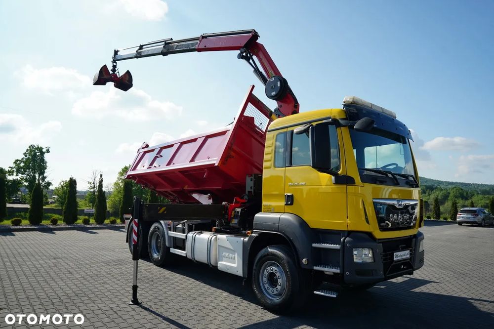 MAN TGS 26.420 / 6x4 / WYWROTKA 2 STRONNA / HYDROBURTA / BORDMATIC + HDS PALFINGER 18002 / ROTATOR / PILOT / EURO 6 - 9