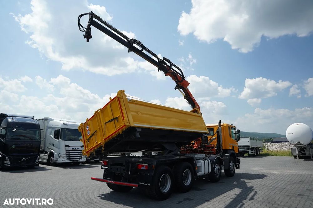 Scania P 410 / 8x4 / BASCULĂ - 5,15 M + ATLAS 116.3 HDS / ROTATOR / EURO 6 / - 13