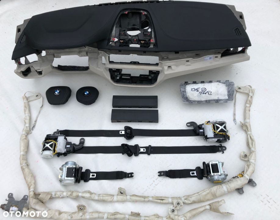 BMW 5 6 G30 G31 G32 F90 DESKA KONSOLA KOKPIT PULPIT PÓŁKA PARAPET PODUSZKI AIRBAG KOLAN PASY SKÓRA - 2