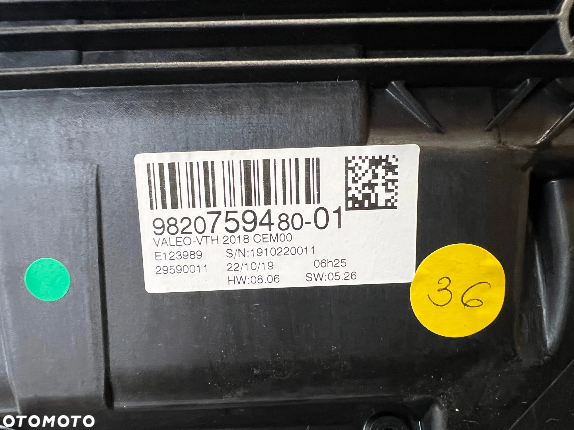 EKRAN MONITOR WYŚWIETLACZ HEAD UP HEADUP DASZEK CITROEN DS3 CROSSBACK 2020 ROK 9820759480 100% SPRAWNY GWARANCJA - 5