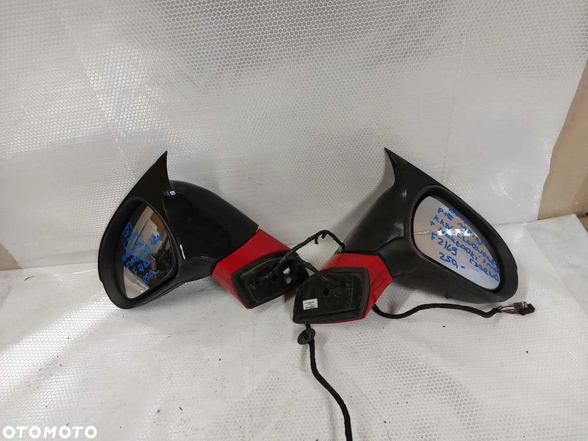 - LUSTERKO ELEKTRYCZNE LEWE PRAWE KOMPLET PEUGEOT 207 SPORT NAKŁADKI TUNING KKN CZERWONY 9PIN I 11PIN - 3