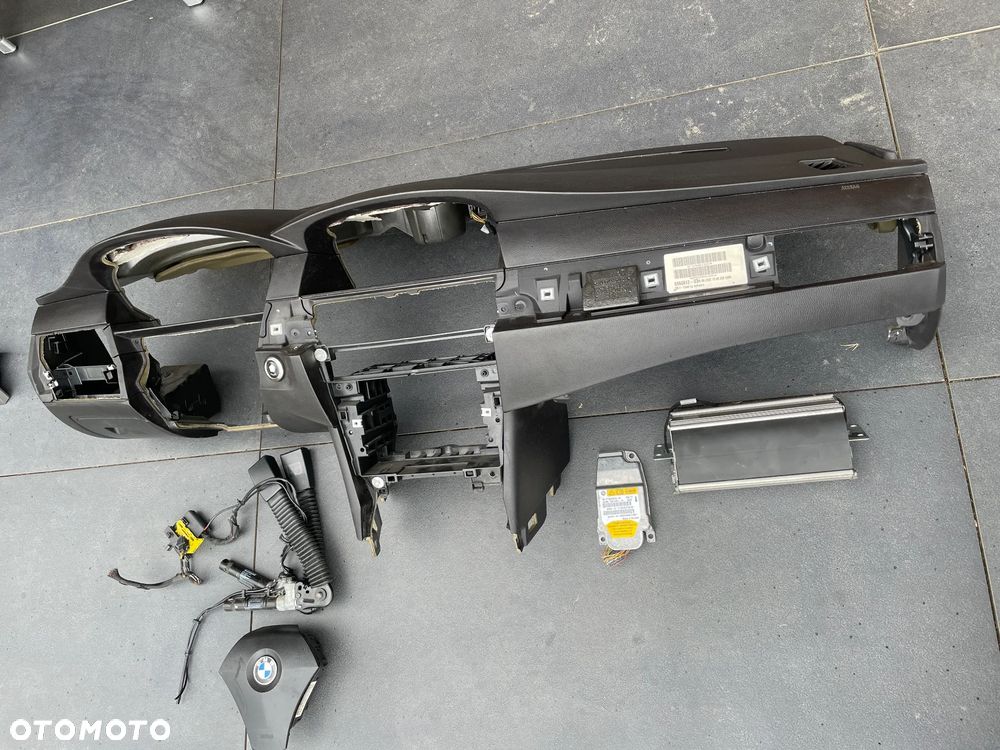BMW E60 E61 KONSOLA DESKA ROZDZIELCZA AIRBAG EUROPA NAPINACZE KOMPLET - 5
