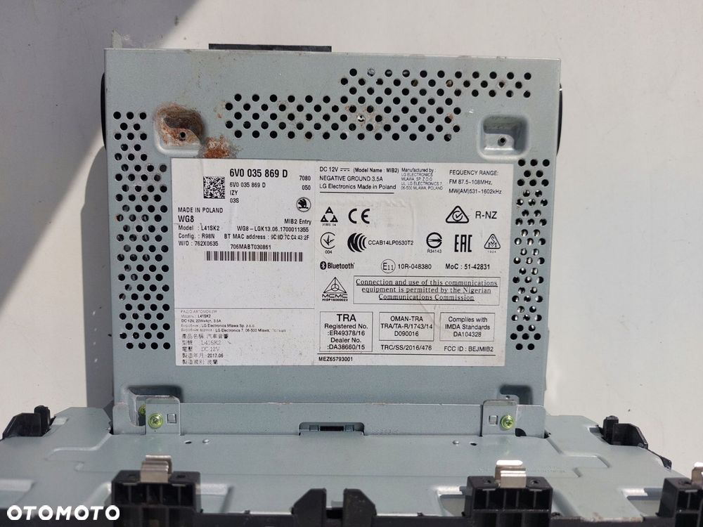 radio skoda fabia iii 6v0 eu - 7