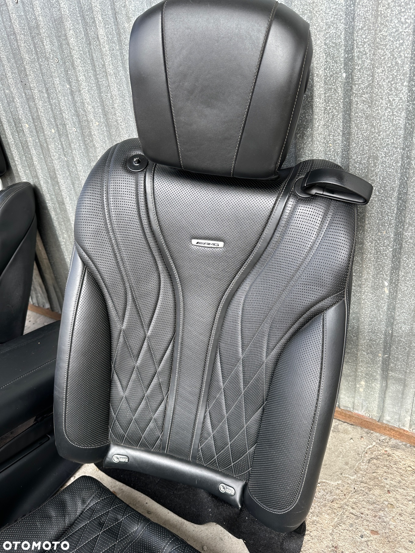 MERCEDES s 222 fotel S63 AMG kanapa tył siedzisko oparcie  czarna skóra grzana wentylowana wózek sanki fotela - 5