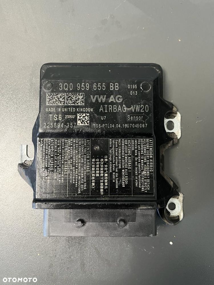 VW SKODA AUDI MODUŁ SENSOR STEROWNIK PODUSZEK AIRBAG PASSAT B8 3Q0959655BB - 1