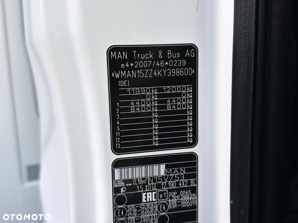 MAN TGL 12.190 AUTOMAT CHŁODNIA AG-20/+20 WINDA PALIFNGER 1.5 TONY / SALON NIEMCY / BARDZO MAŁY PRZEBIEG / SERWISOWANY / BEZWYPADKOWY / - 28