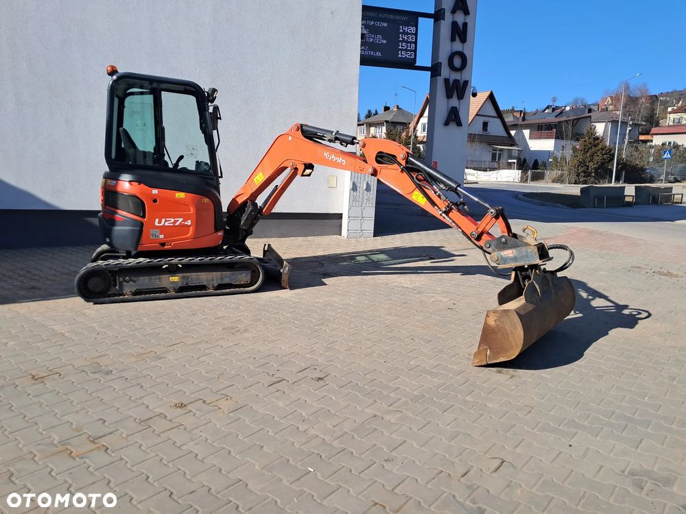 Kubota U27-4 WAGA 2700 kg 2.7t 1300 mth minikoparka * 2022 rok * 2 łyżki * lusterka * pełne oświetlenie jeden właściciel * zero obrys długie ramie szybkozłącze MS03 * hydrauliczna skarpówka * gąsienice 80% bez DPF Red Key * dodatkowe linie hydrauliczne jcb yanmar Cat takeuchi - 18