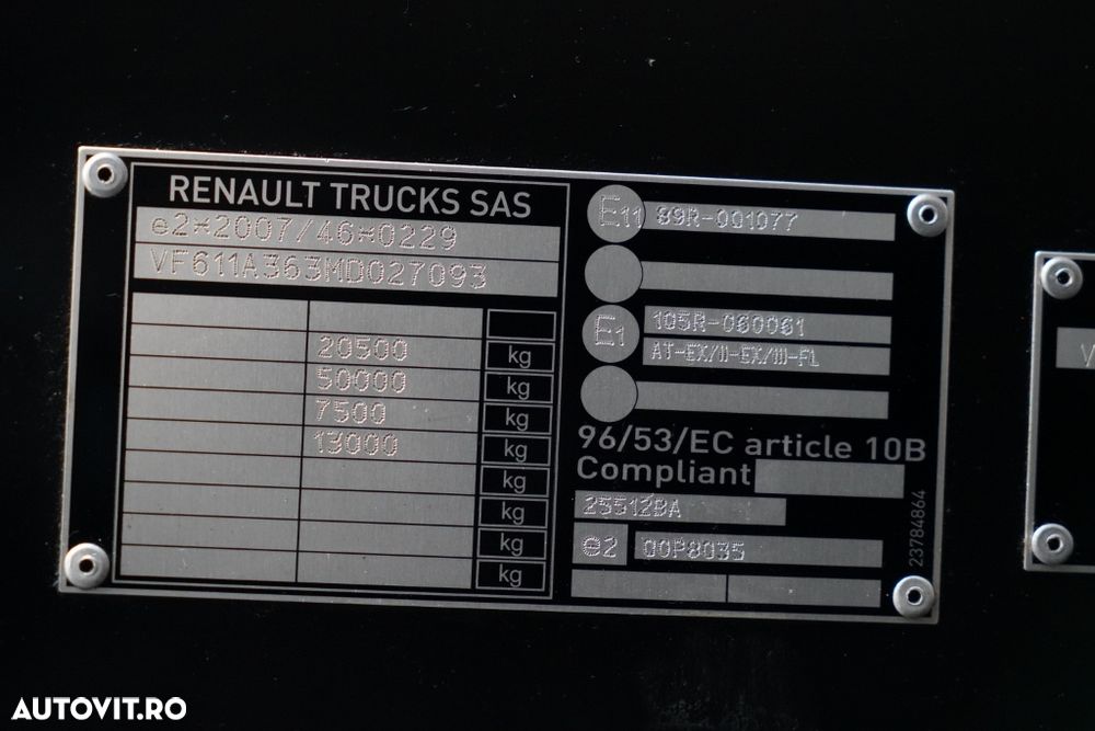 Renault T 520 / ADR COMPLET / HIDRAULICĂ / RETARDER / EURO 6 - 36